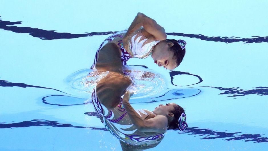 BUDAPEST, HUNGARY - JULY 17: Yukiko Inui of Japan competes during the Synchronised Swimming Solo Free, preliminary round ...