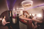 On board Qatar Airways' A380: The lounge is the best place to mix and mingle with your fellow travellers.