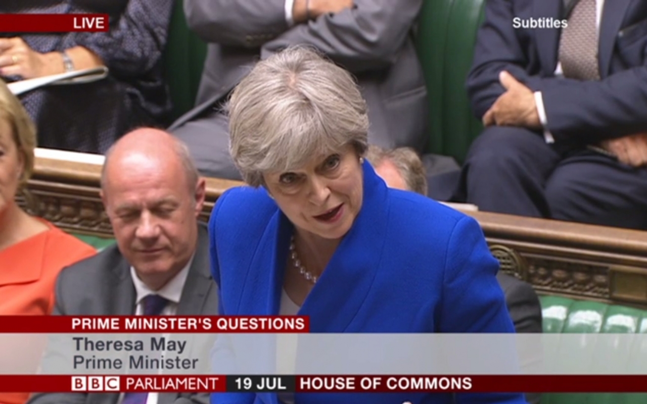 Theresa May at PMQs.