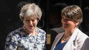 Deal: Theresa May and DUP leader Arlene Foster (file pic).