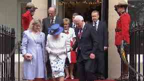 Canada's Governor General breaches royal protocol by touching the Queen