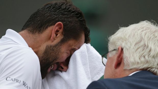 Croatia's Marin Cilic was overwhelmed by emotion during the Wimbledon men's final against Roger Federer.