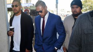 Convicted: Tim Simona arrives at Campbelltown Local Court before being found guilty of a fraud charge and handed a ...