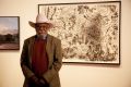 Peter Mungkuri with his winning artwork Ngura Wiru.