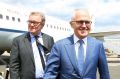 Prime Minister Malcolm Turnbull with Alexander Downer, High Commissioner to London.