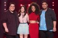 The Voice Australia 2017 finalists: Judah Kelly, Lucy Sugerman, Fasika Ayallew and Hoseah Partsch.