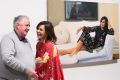 Former head packer, Steve Peters, with Lisa Wilkinson and Peter Smeeth's painting which won the Packing Room Prize at ...