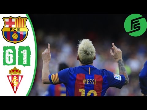 Barcelona vs Sporting Gijon 6-1 Highlights & Goals 2017