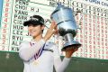 Sung Hyun Park poses with the trophy after the final round of the US Women's Open.