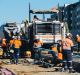 Recent work on the Canberra light rail at Flemington Road. 