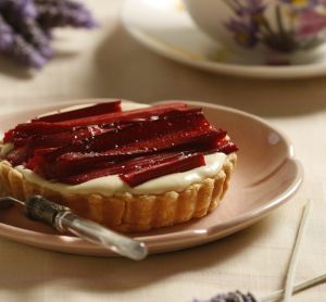 Rhubarb and lavender cream tart by Jeremy and Jane Strode.