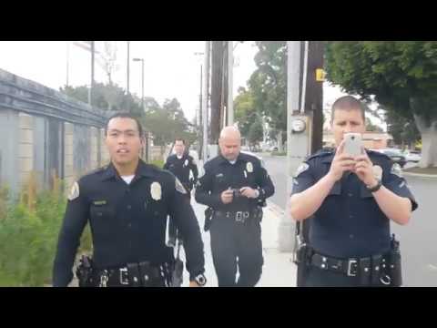 Long Beach Police-West Division: Intimidation Fail with awesome Walk of Shame. First Amendment.