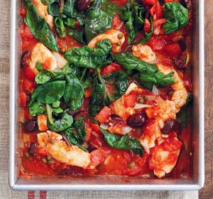 Raid the pantry for this one-pan chicken puttanesca.