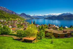 The village of Weggis on Lake Lucerne.