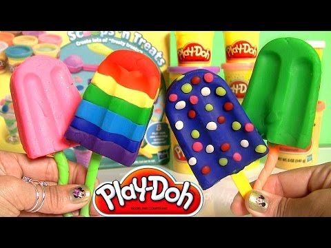 Play Doh Popsicles Scoops 'n Treats DIY Ice Cream Ultimate Rainbow Popsicle Paleta Ghiacciolo