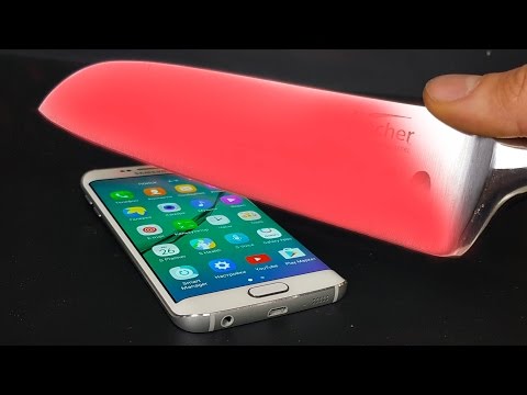 EXPERIMENT Glowing 1000 degree KNIFE VS Samsung Galaxy S6 edge