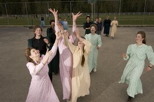 Students at the Bountiful Elementary-Secondary School play an afternoon game of basketball on Monday, April 28, 2008 at the polygamist community of Bountiful near Creston, British Columbia