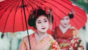 Maiko girls, Geisha apprentices, Kyoto, Japan