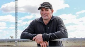 Queensland farmer Andrew Sevil builds his own?53-metre telecommunications tower to boost internet speeds. Photo: ...