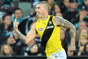 The price is rising: Dustin Martin has been offered $6 million by the Tigers.