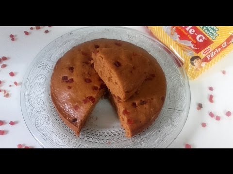 सुपर टेस्टी बिस्कुट केक  | Eggless Biscuit Cake in Cooker | Parle G Biscuit Cake without ENO