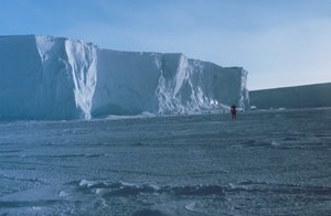  Antarctica - The Ross Ice Shelf at the Bay of Whales. This is the southern-most navigable point on the planet and the point where Amundsen started his successful trek to the South Pole. 78 30 S Latitude 164 20W Longitude. wnhires (cg1) 