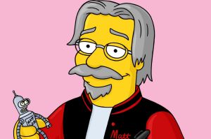 Simpsons creator Matt Groening in animated form.