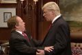 President Donald Trump, impersonated by Alec Baldwin, and Sean Spicer, played by Melissa McCarthy, lock lips on Saturday ...