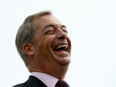 Nigel Farage laughs