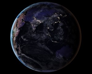 full-hemisphere views of Earth at night