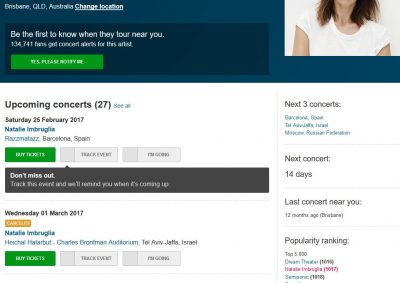 Gig cancelled http://www.songkick.com/artists/66427-natalie-imbruglia