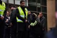 Security guards outside the court ahead of Cardinal Pell's appearance.