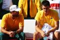 Bernard Tomic and Pat Rafter of Australia at a Davis Cup tie against Germany in 2012.