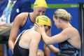 Superstar: Sarah Sjostrom (top) comforts Cate Campbell after her shock 100m freestyle final fourth place in Rio - now ...