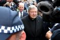 Cardinal George Pell outside Melbourne Magistrates Court.