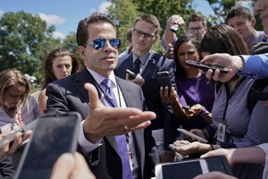 White House communications director Anthony Scaramucci speaks to members of the media at the White House in Washington, Tuesday, July 25, 2017. (AP Photo/Pablo Martinez Monsivais)