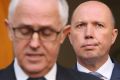 Malcolm Turnbull and Peter Dutton at the announcement of the new mega-department which appears as if it will, ...