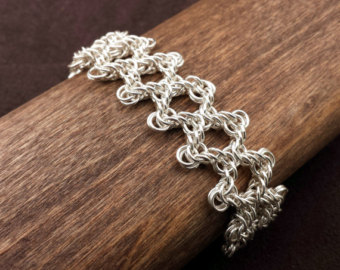 Byzantine Web Chainmail Bracelet - Sterling Silver