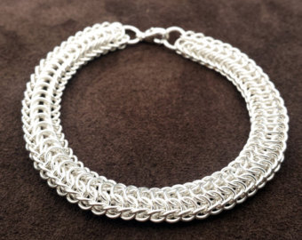 Sterling Silver Chainmail Dragonspine Bracelet