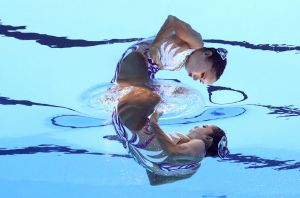 BUDAPEST, HUNGARY - JULY 17: Yukiko Inui of Japan competes during the Synchronised Swimming Solo Free, preliminary round ...