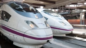 High-speed trains at Madrid's Atocha station.