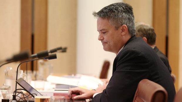 Finance Minister Senator Mathias Cormann during Senate estimates.