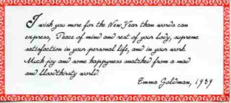 Emma Goldman "Happy New Year"