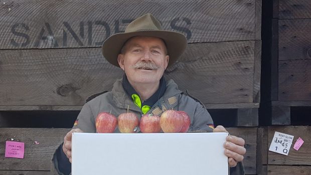 Apple farmer Kevin Sanders was  one of the first to sign up to Online farmers' market MegaFresh .