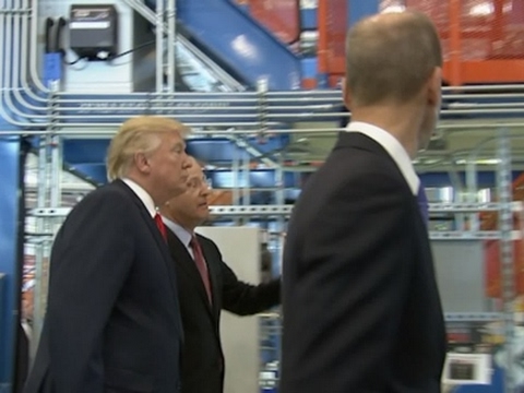 Raw: Trump Tours Boeing Facility in SC