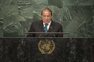 File - Muhammad Nawaz Sharif, Prime Minister of Pakistan, addresses the general debate of the General Assembly’s seventy-first session.