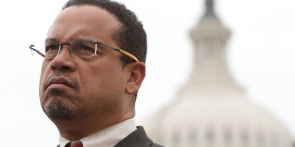 WASHINGTON, DC - FEBRUARY 01:  U.S. Rep. Keith Ellison (D-MN) listens during a news conference in front of the Capitol February 1, 2017 on Capitol Hill in Washington, DC. Rep. Ellison hosted the press conference to discuss President Donald Trump's travel ban, which prevents immigrants and refugees from seven Muslim-majority countries from entering the U.S,  and objections to Senator Jeff Sessions' nomination to the position of Attorney General.  (Photo by Alex Wong/Getty Images)