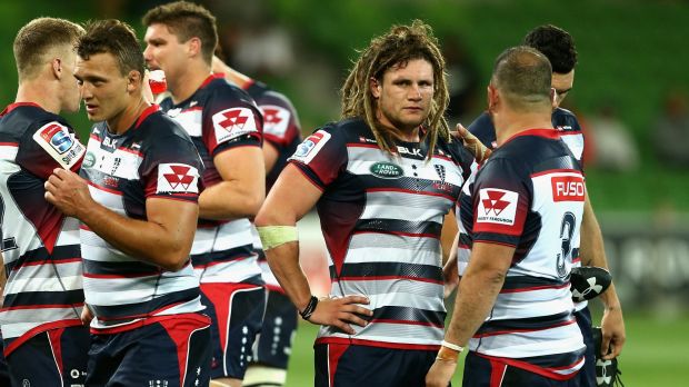 Jordy Reid of the Rebels looks on after the loss.