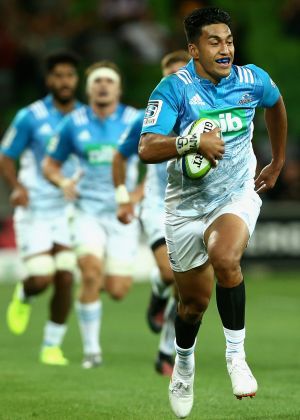 Rieko Ioane starred with three tries for the Blues.