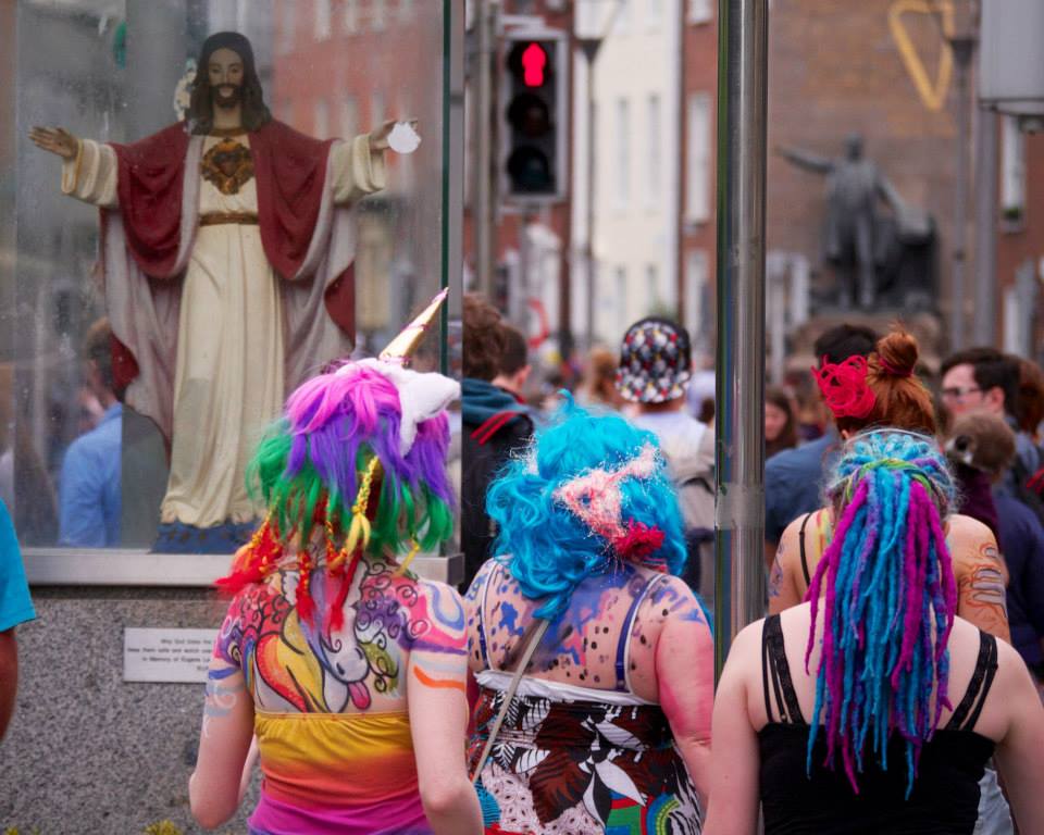 Jesus and the Unicorn at Dublin Pride by Andrew Flood